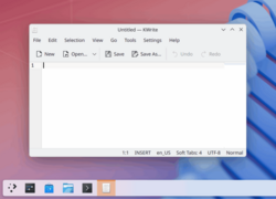 A KWrite window that failed to activate and instead is weeping bitterly for attention in the task bar