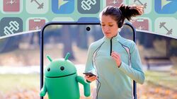 bugdroid and a lady running