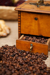 Traditional manual coffee grinder