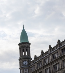 Magnificent old clock tower of a building within Donegall Square East in the Capital City of Ireland, Belfast