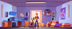 a person infront of working station