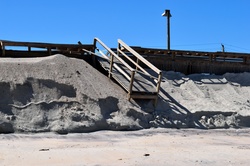Boardwalk destroyed by hurricane Irma at Vilano Beach, Florida
