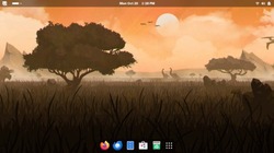 The Gnome desktop on Bluefin GTS displays a prehistoric look