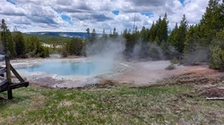 Yellowstone steam pools called paint pots for their beautiful color