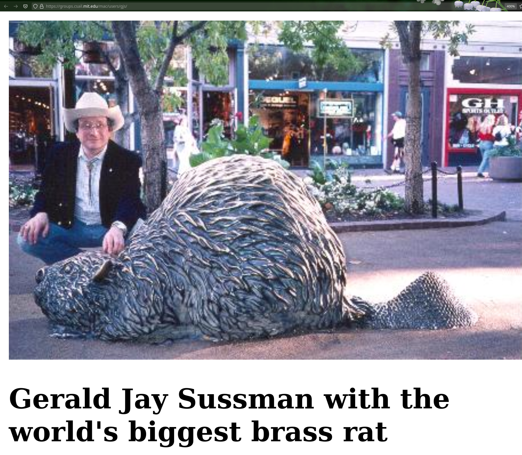 Gerald Jay Sussman with the world's biggest brass rat