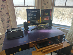 My main workstation. With a USB-C dock I can use any modern computer here, including the Steam Deck