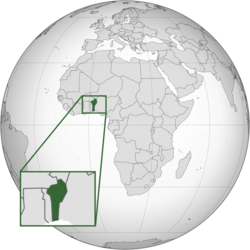 Benin (projection orthographique avec insert)