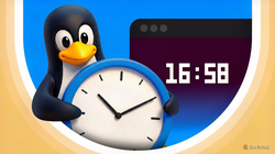 penguin holding wall clock
