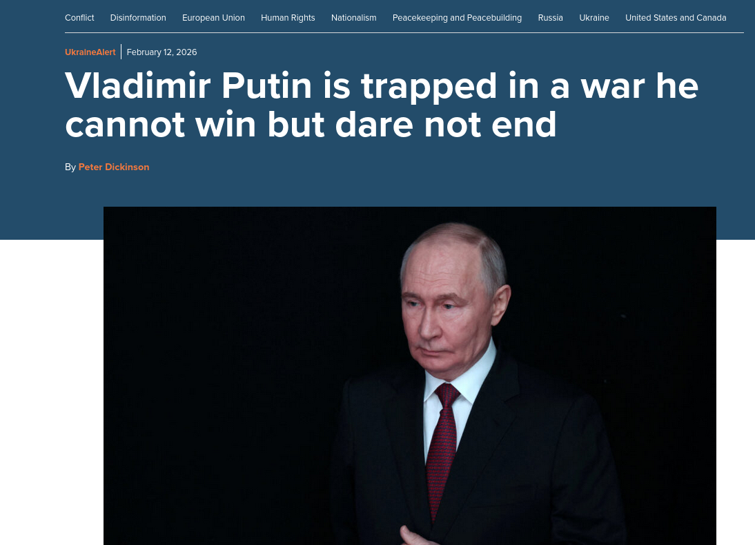Vladimir Putin is trapped in a war he cannot win but dare not end