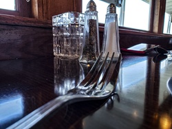 View form the table at a restaurant