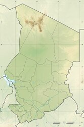 Chad relief location map