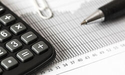 calculator and pen