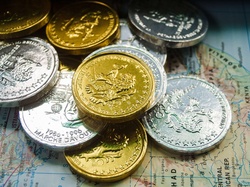 Coin money on background
