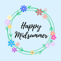 Happy Midsummer celebrations background
