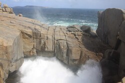 The Natural Bridge in Torndirrup National park on a less calm day