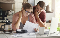 couple checking their finance