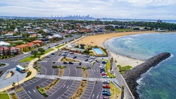 Aerial drone image of Williamstown Victoria Australia