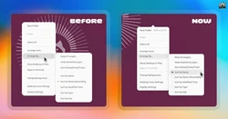 Desktop right-click in DING 51.0.0 comparison