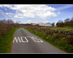 Road to mountains in Lake District