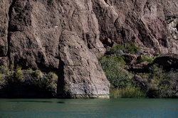 Black Canyon Of The Colorado: On the Colorado River between Nevada and Arizona is this black volcanic rock gorge formed about 15 million years ago.