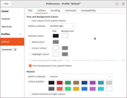 preferences profile default