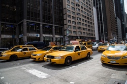 Taxi in the traffic, Manhattan, New York City