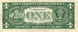Back side of U.S. dollar