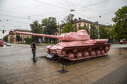 Pink tank in Brno, The Czech Republic