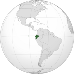 Location of Ecuador (dark green)
