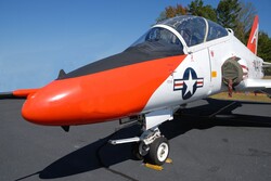 Vintage military jet at air show Georgia, USA
