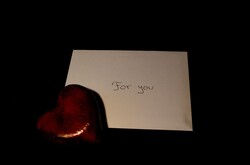 Letter on the black background
