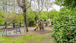 In the greenery the playground for children