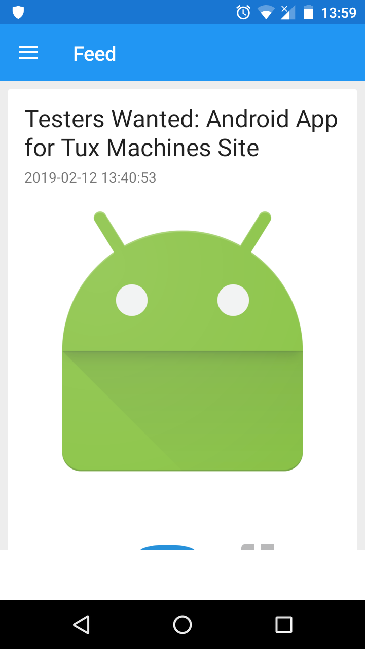 Screenshot Tux Machines app