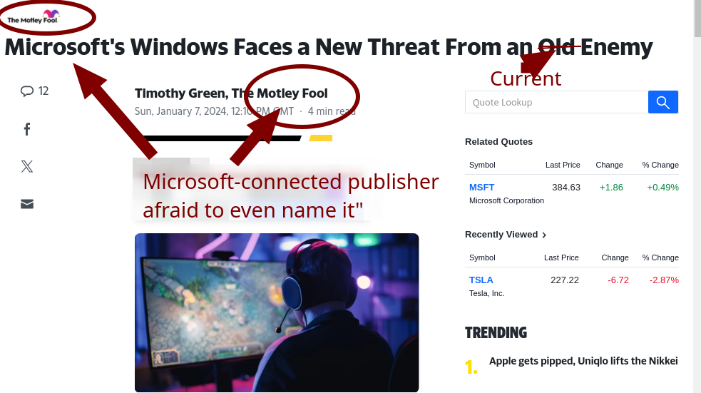 Microsoft's Windows Faces a New Threat From an Old (But Current) Enemy: Microsoft-connected publisher afraid to even name it