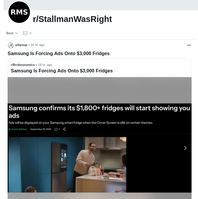 Samsung Is Forcing Ads Onto $3,000 Fridges
