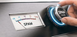 spam filter hand turning knob maximum email filtering position junk mail avoidance