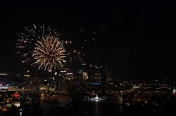 Fireworks from the West End Overlook, Pittsburgh, PA.