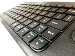 Closeup on a black computer keyboard