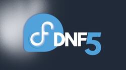 Fedora logo with DNF5 wordings