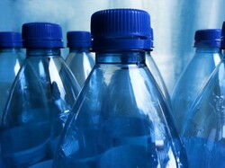 Closeup on empty plastic bottle