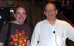 Linus Torvalds and Andrew Tanenbaum at linux.conf.au 2007 in Sydney