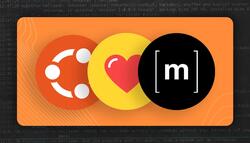 Ubuntu Canonical logo, heart and matrix logo