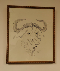 GNU head drawing by Etienne Suvasa