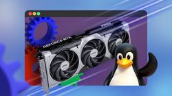 penguin waving next to GeForce RTX
