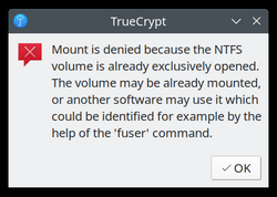 TrueCrypt error message