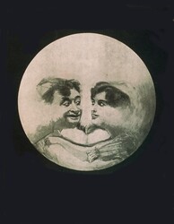 Cleaned up vintage blue moon poster with text removed.