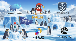 Penguins and different Distro logos