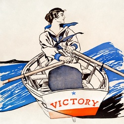 Woman Boot Victory Vintage Art Old Antique Illustration