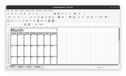 Gnumeric 1.12.59 with the built-in calendar template