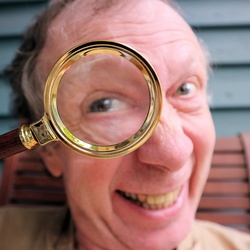 Magnifying glass looking through